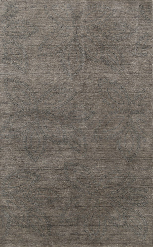 Nepal Tibetan Contemporary Modern Handmade Oriental Area Rug, Gray, 8'0"x5'0"