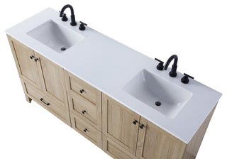 Home Living 66" Double Bathroom Vanity, Mango Wood