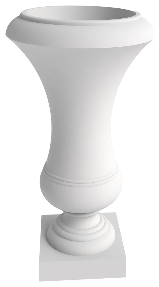 Daisy Fiberstone Urn Planter for Indoor and Outdoor, White