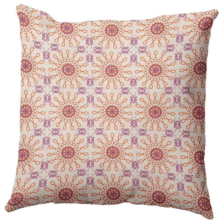26" x 26" Sun Tile Decorative Throw Pillow, Sienna