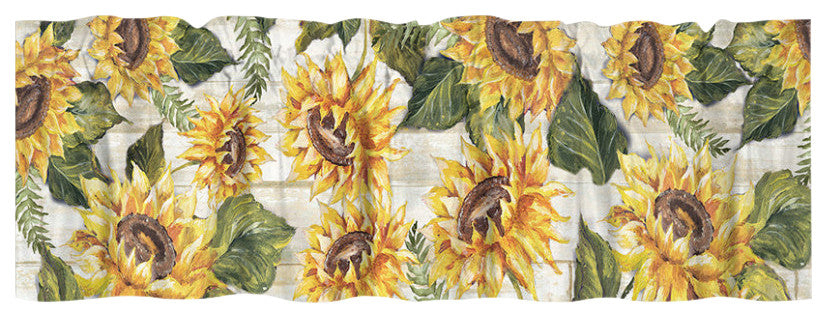 Sunflowers on Shiplap Window Valance