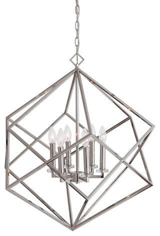 Uttermost Euclid 6 Light Nickel Cube Pendant
