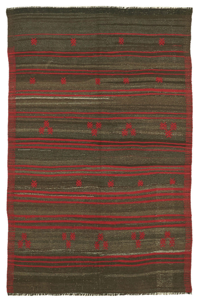 Rug N Carpet - Handmade Oriental 5' 7'' x 8' 6'' Vintage Goat Hair Kilim Rug