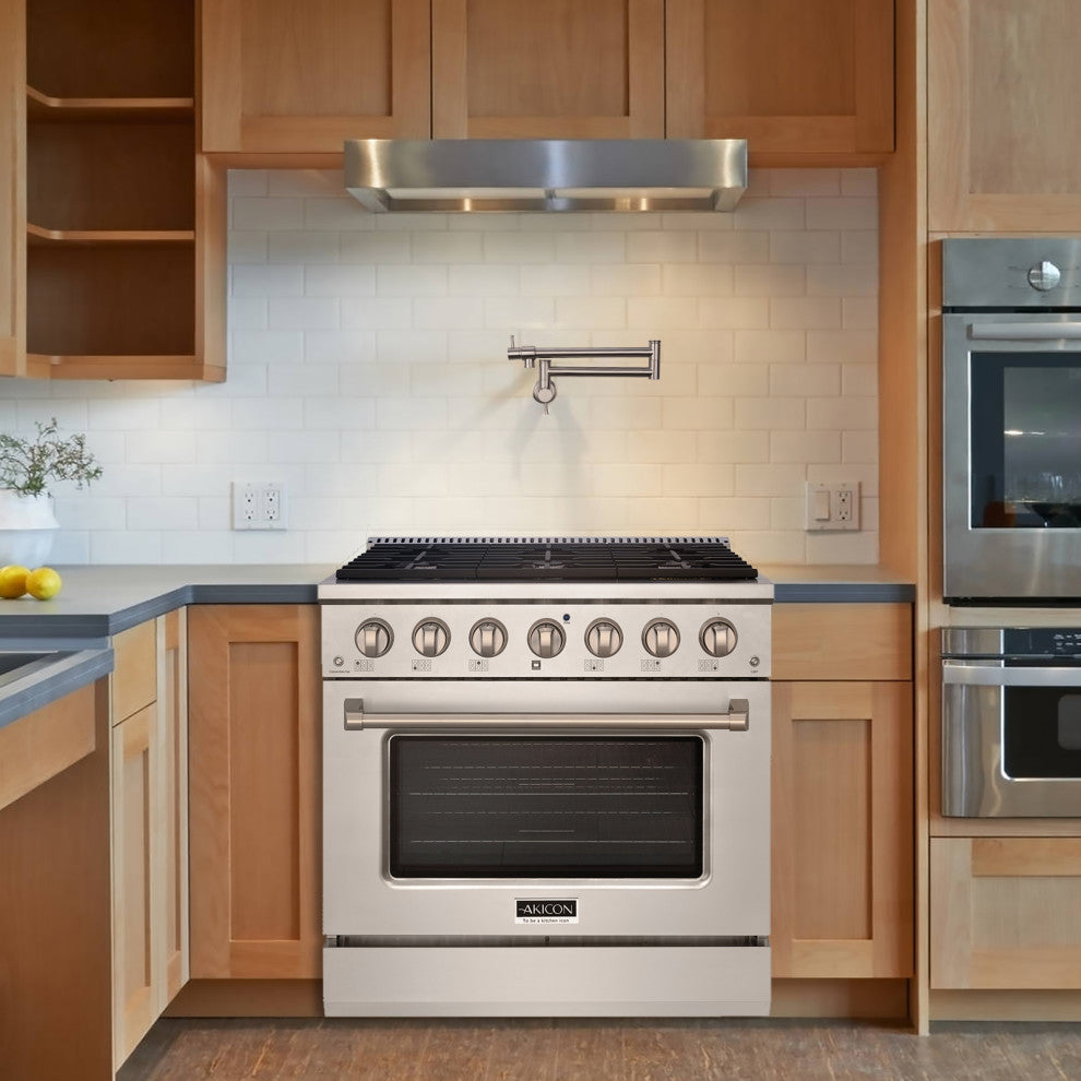 36" Slide-in Freestanding Gas Range & 5.2 Cu. Ft. Oven,6 Burners.Stainless Steel, Stainless Steel, 36"