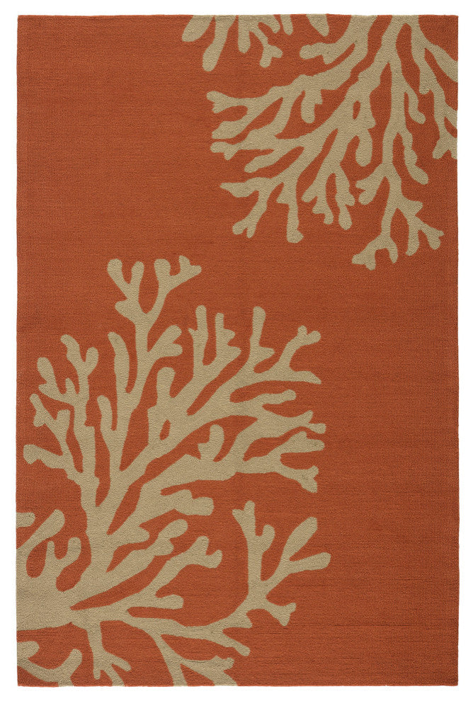 Jaipur Living Bough Out Indoor/Outdoor Floral Orange/Taupe Area Rug, 2'x3'