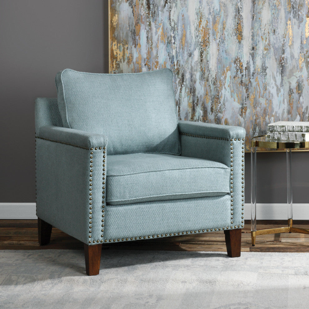 Uttermost Charlotta 31 x 34" Sea Mist Accent Chair