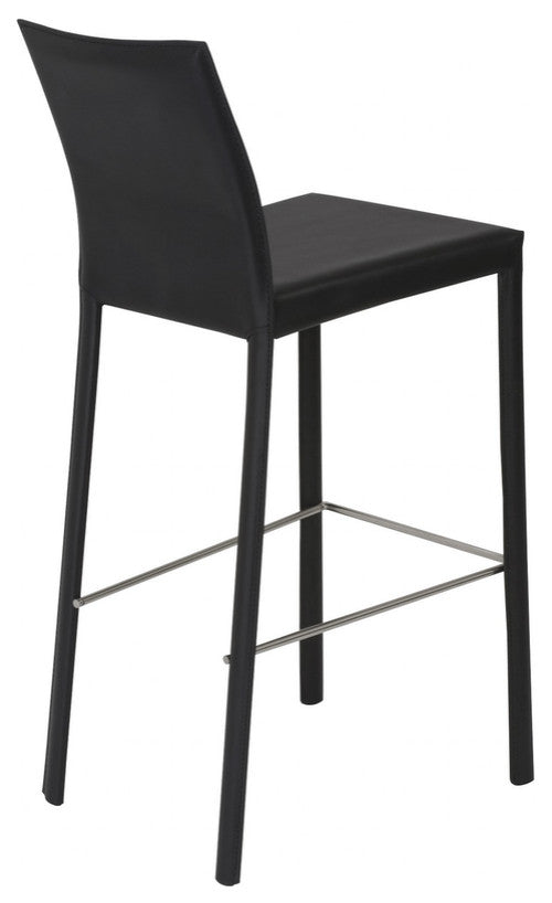 Set of Two 30" Steel Low Back Bar Height Bar Chairs