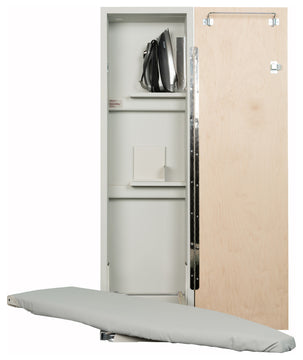 Deluxe Swivel Non-Electric Ironing Center, Flat Maple Veneer Door