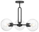 Codyn 3-Light Semi-Flush Mount, Midnight Black