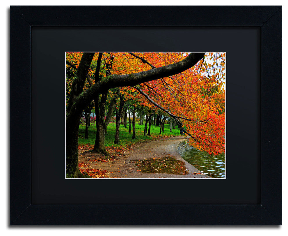 'Tidal Basin Autumn 2' Matted Framed Canvas Art by CATeyes