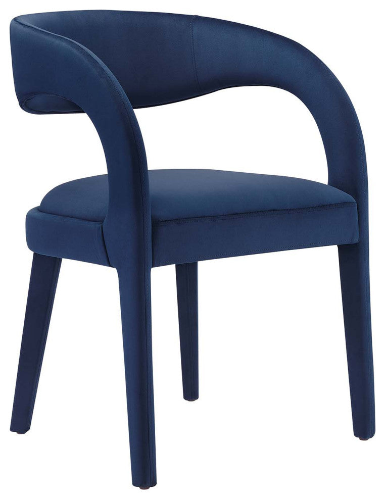 Pinnacle Performance Velvet Dining Chair Set of 2, Midnight Blue