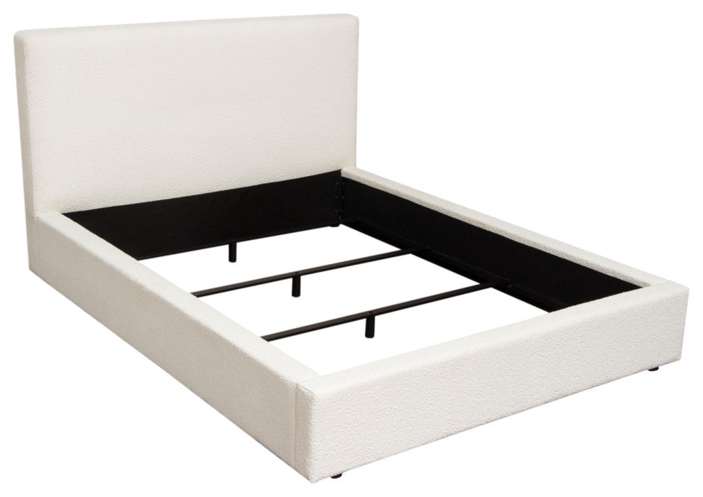 Cloud 43" Low Profile Eastern King Bed in Ivory Boucle Fabric by Diamond Sofa