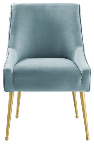 Light Blue Discern Pleated Back Upholstered Performance Velvet Dining Chair