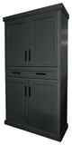 Extra Wide Coastal Kitchen Pantry Cabinet, Iron Ore