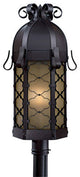 Minka-Lavery Montalbo 1-Light Post Mount, Black Finish with Summer Wheat Glass