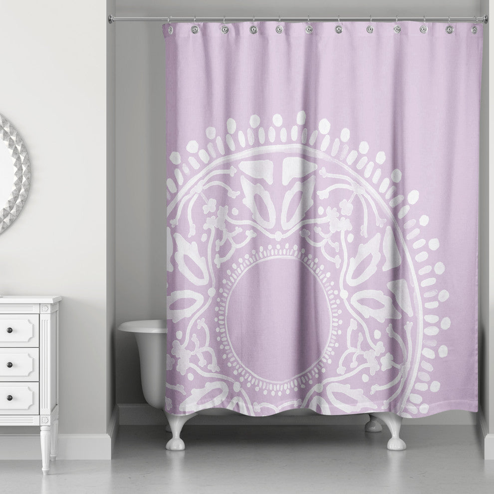 Purple Boho Circle 71x74 Shower Curtain