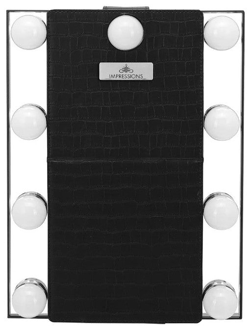 Lumiere Touch Pad Plus LED Makeup Mirror, Black, Hollywood Bulbs