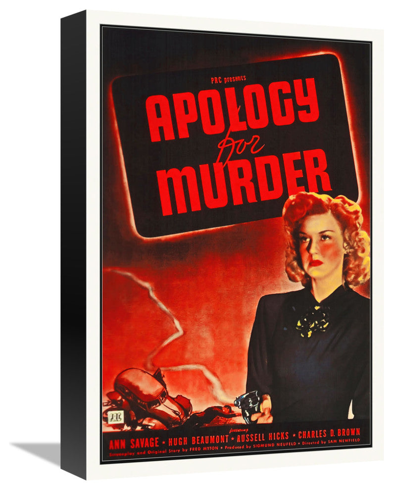 "Apology for Murder" Stretched Canvas Giclee by Hollywood Photo Archive, 11x16"