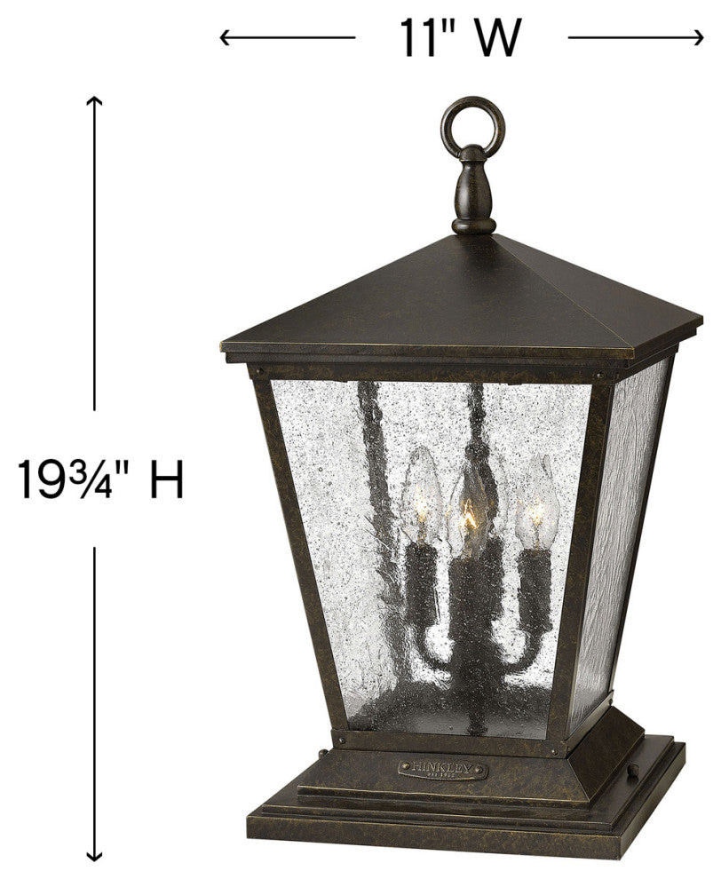 Hinkley Trellis Medium Pier Mount Lantern, Regency Bronze