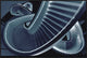 "Blue Stair" Framed Canvas Giclee by Henk Van Maastricht, 37x25"