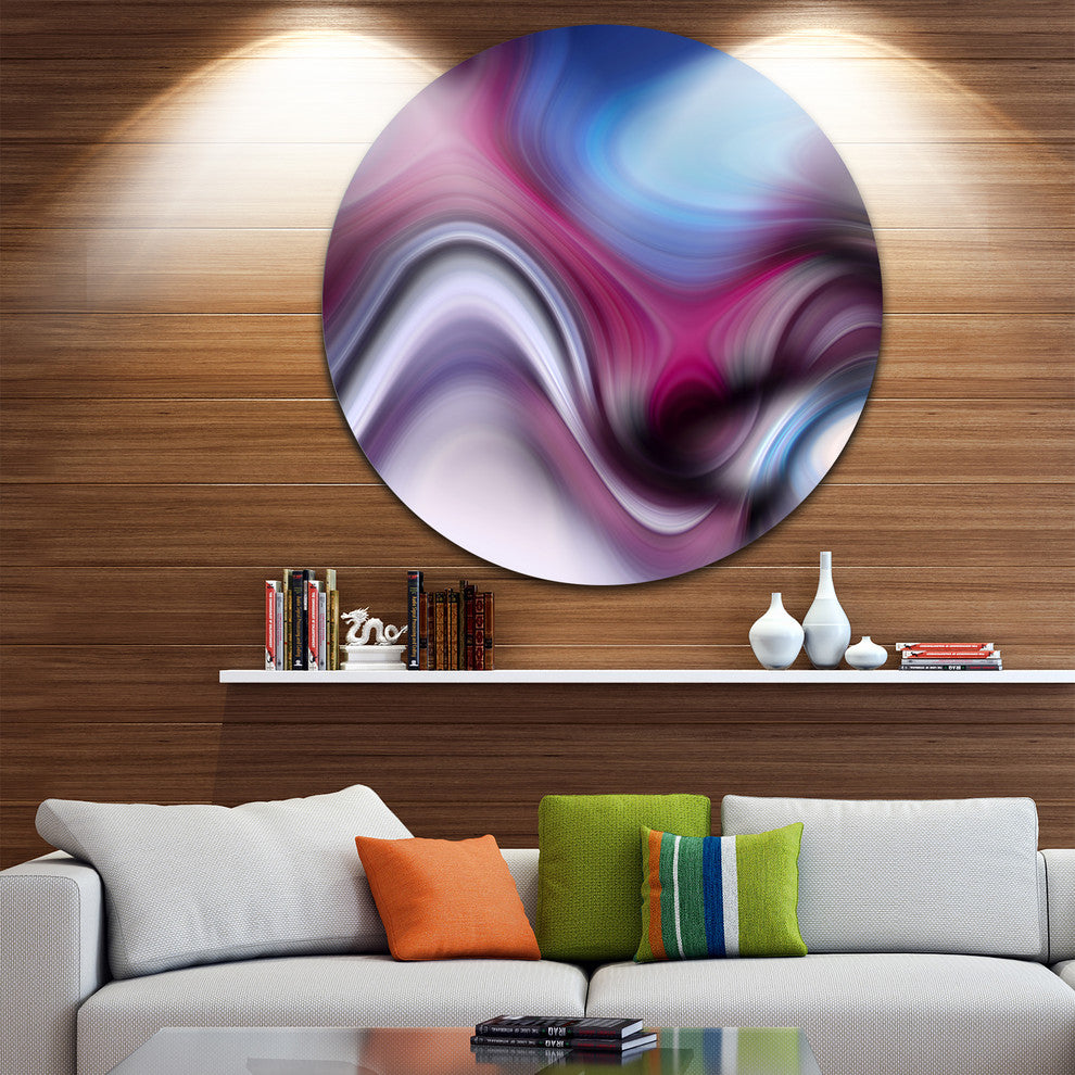 Beautiful Texture Of Blue Purple, Abstract Round Metal Wall Art, 23"