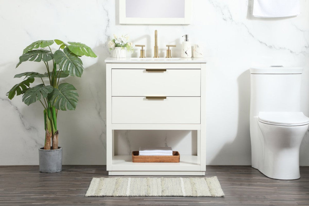 Louie 30" Single Bathroom Vanity, White