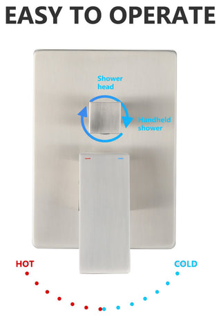 10"Wall Mounted Rainfall Shower System, Brushed Nickel