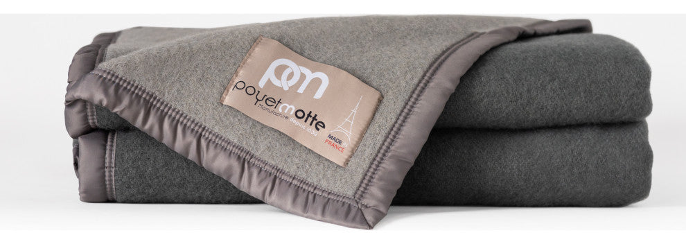 Aubisque 100% Wool Blanket, 500Gsm 33 Microns, Gray, Queen