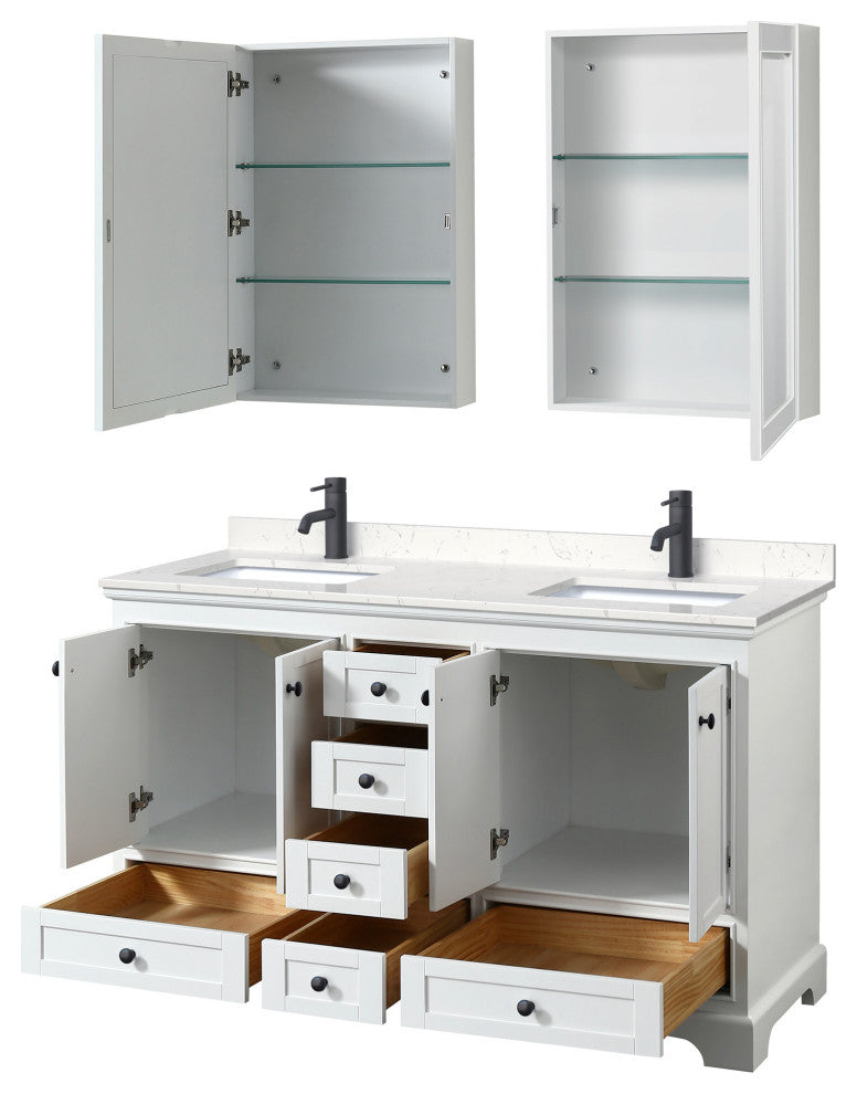 Wyndham Collection WCS202060D-VCA-MED Deborah 60" - White / White Cultured