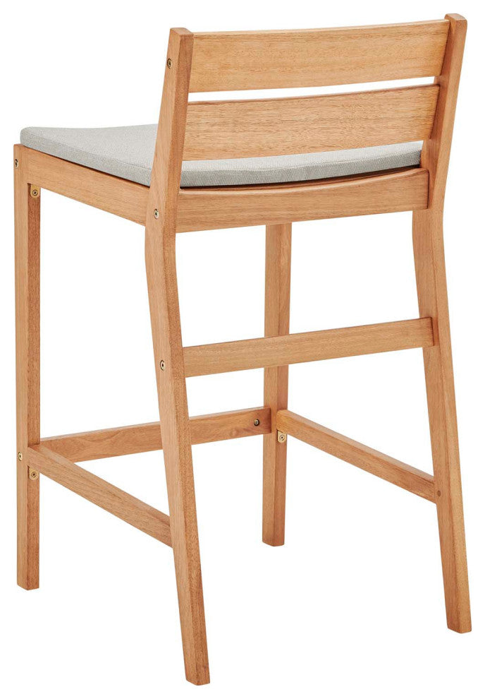 Riverlake 5 Piece Outdoor Patio Ash Wood Bar Set Natural Taupe