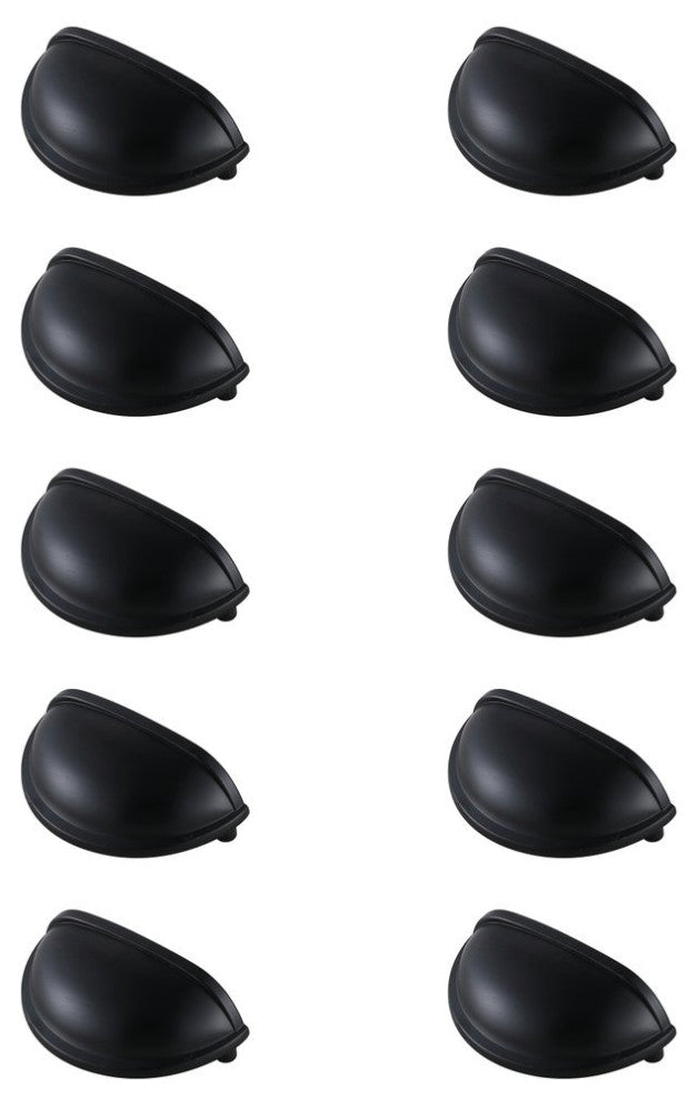 3" Center To Center Matte Black Modern Zinc Alloy Cabinet Pull, Pack
