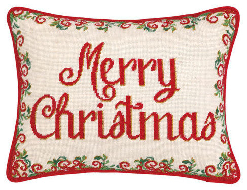 Christmas Medallion Needle Point Pillow