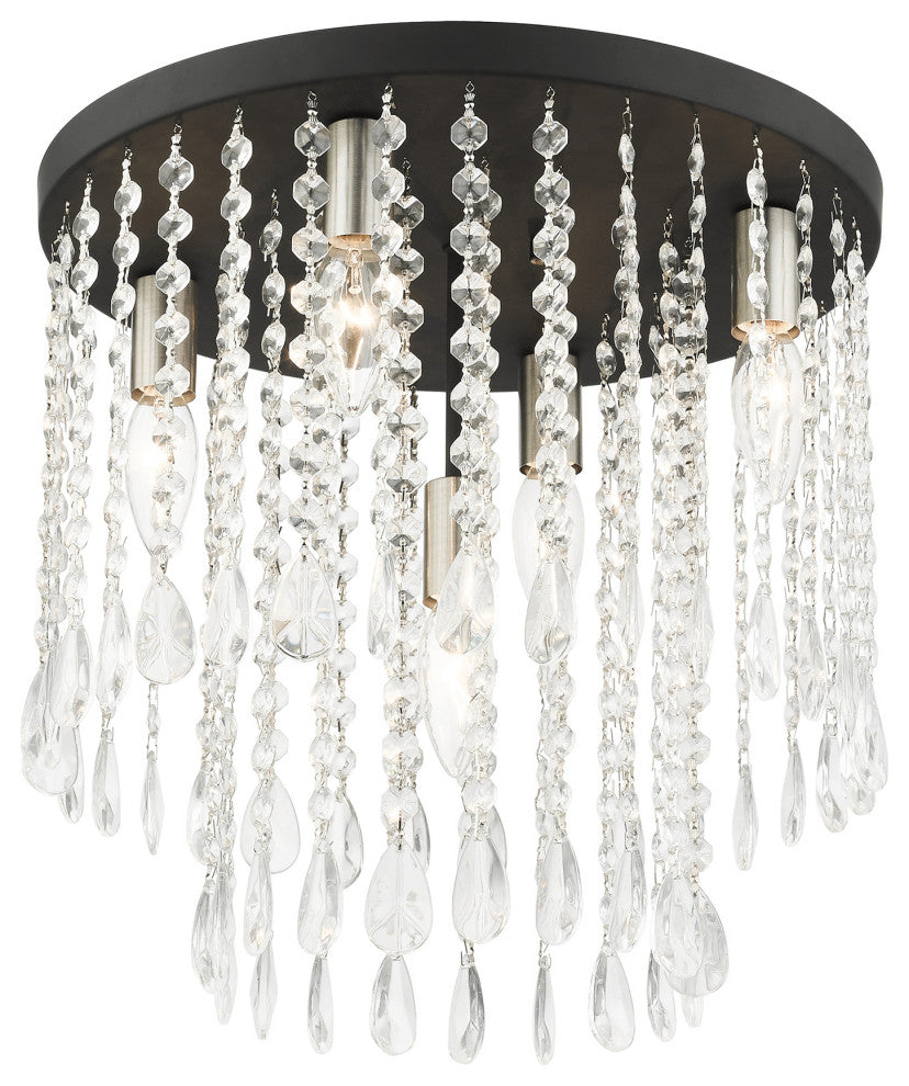 Black Transitional, Dazzling, Modern Classic, Casual Flush Mount