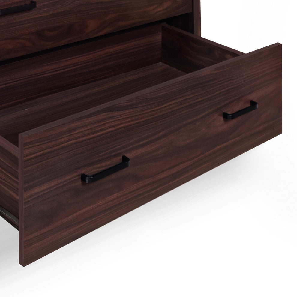 Titeca Contemporary 3 Piece Dresser and Nightstand Set, Wenge