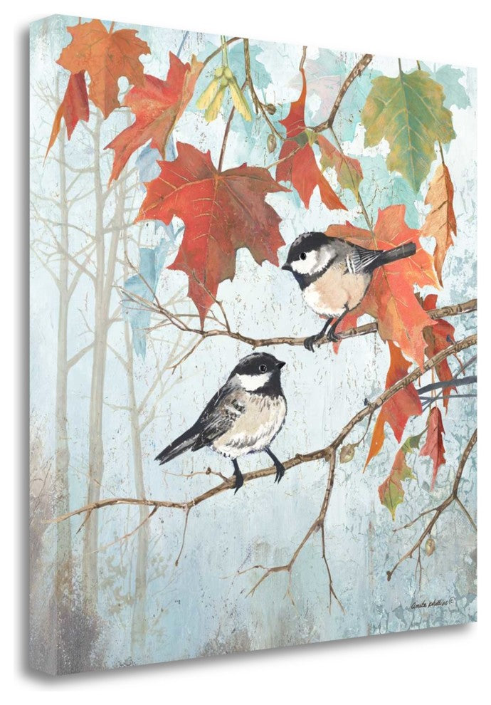 "Chickadees II" By Anita Phillips, Giclee Print on Gallery Wrap Canvas