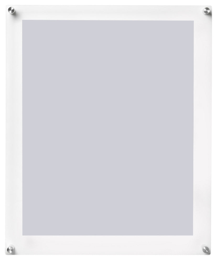 19x23" Single Clear Panel Acrylic Magnet Frame For 16x20" Art, Silver Hardware