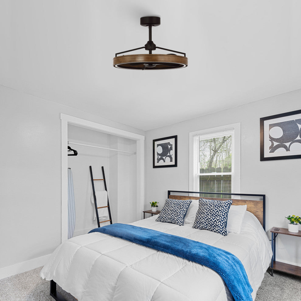 27 in Farmhouse LED Ceiling Fan with Remote, Fandelier with Reversible Motor