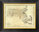 "State of Massachusetts, 1795" Framed Canvas Giclee by Mathew Carey, 20x17"