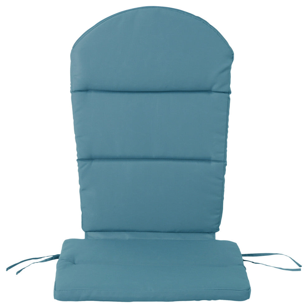 Outdoor Acacia Wood Folding Adirondack Chairs With Cushions, Set of 2, Navy Blue/Dark Teal