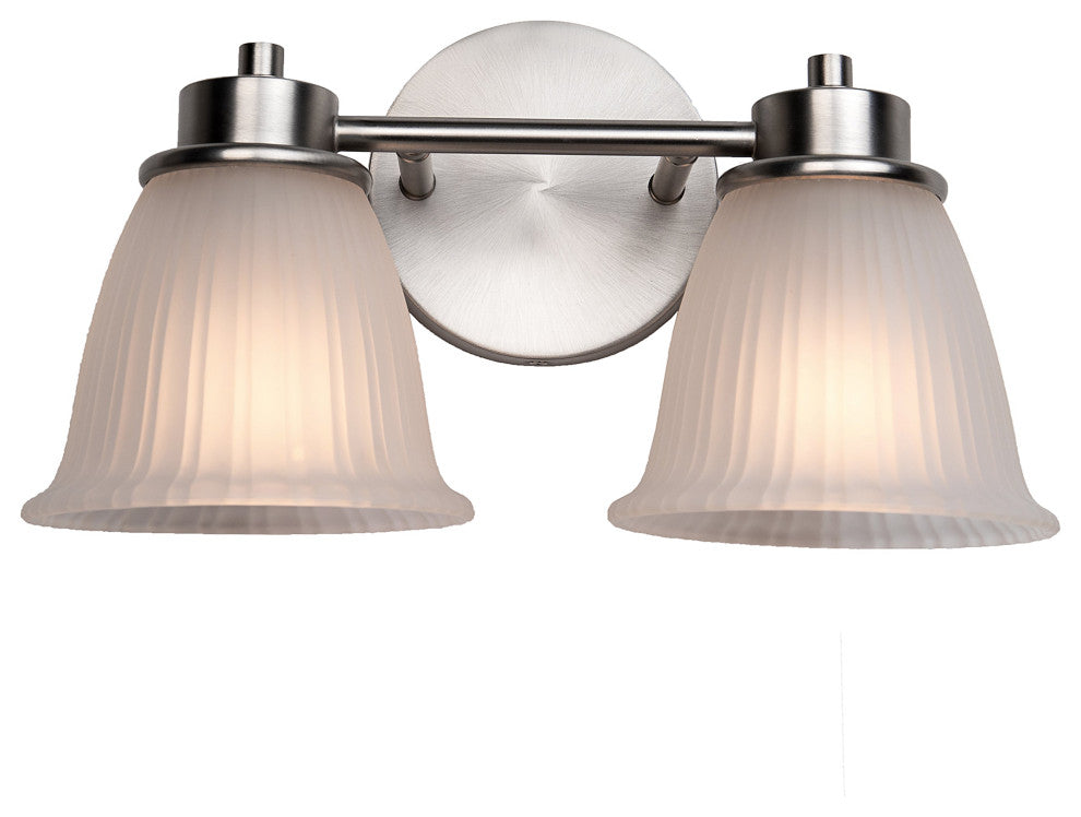 Aspen Creative 62255, Bathroom Vanity 2 Lights Fixture, Brushed Nickel