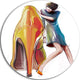 Girl In Love With High-Heel Shoes, Digital Round Metal Wall Art, 23"
