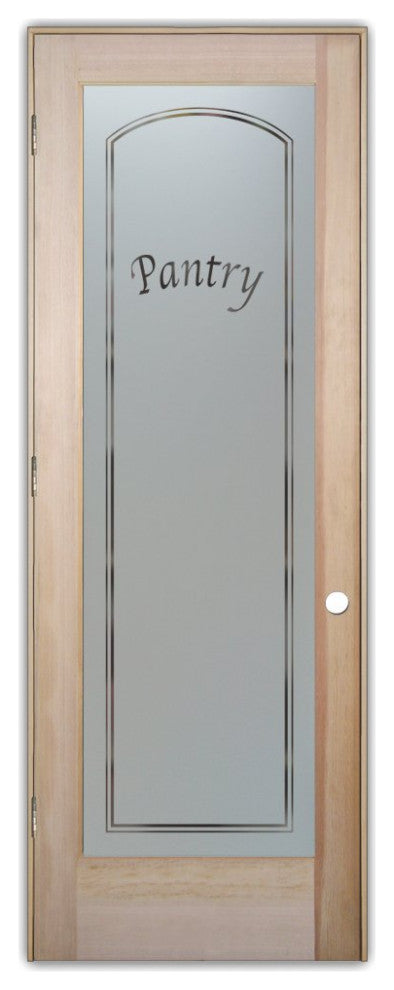 Pantry Door - Classic Arched - Douglas Fir (stain grade) - 28" x 96" - Knob...