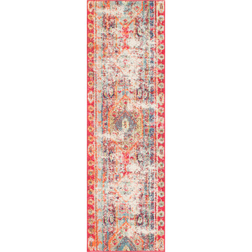 Unique Loom Cherry Pink Yellowstone Sedona 2'' 2 x 6'' 7 Runner Rug