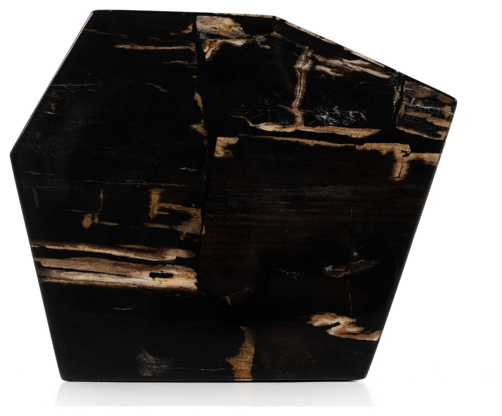 Shep End Table, Polished Petrified Wood