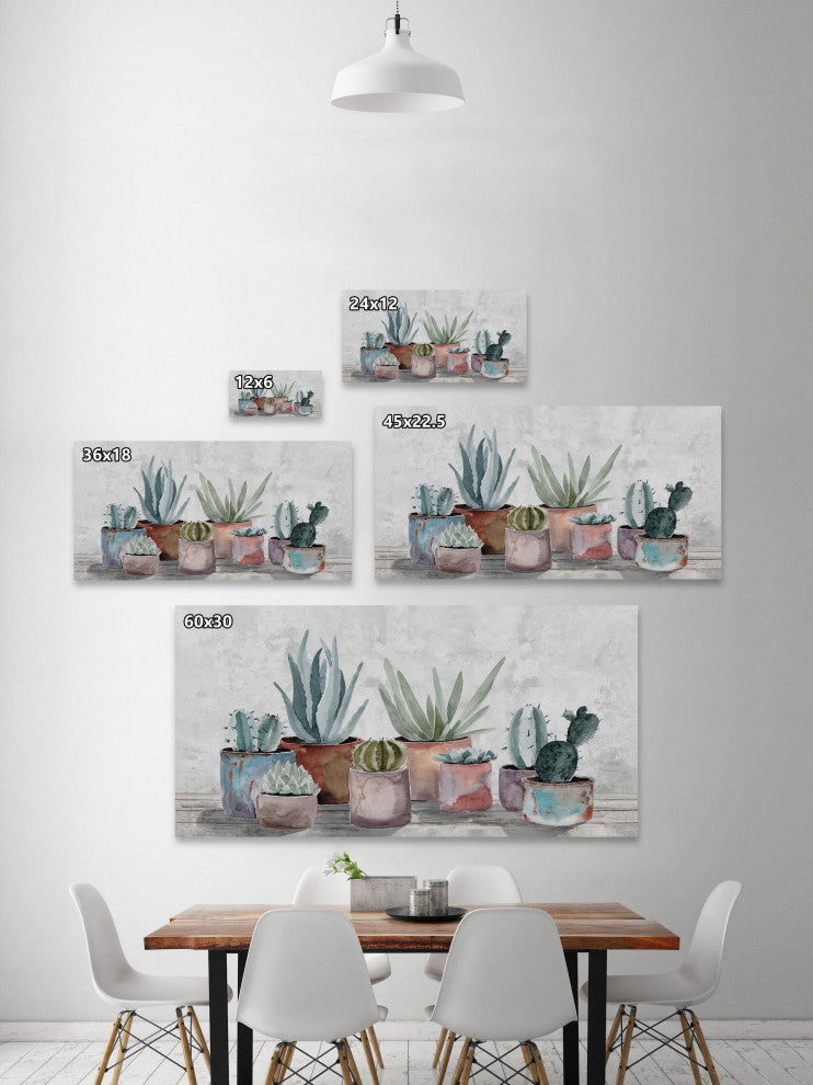 "Healthy Succulents" Painting Print on Wrapped Canvas