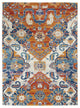 5' X 7' Orange And Ivory Floral Power Loom Area Rug