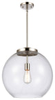 Athens Pendant, Polished Nickel, Clear, Clear