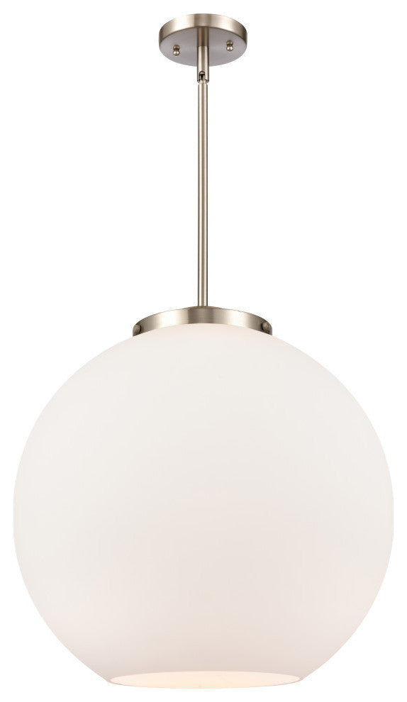 Athens Pendant, Brushed Satin Nickel, Matte White, Matte White