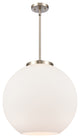 Athens Pendant, Brushed Satin Nickel, Matte White, Matte White