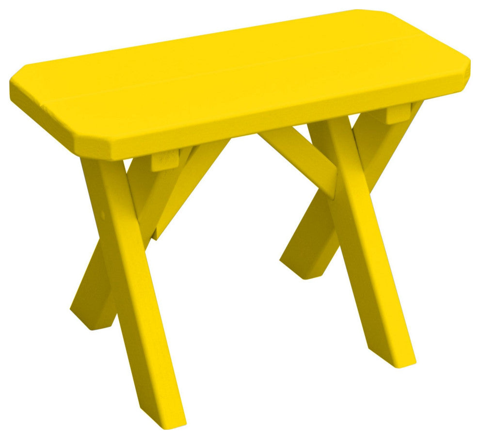 Pine Cross-Leg Bench, Canary Yellow, 2 Foot